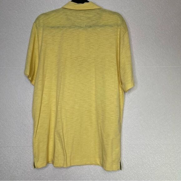 Banana Republic Heathered Short Sleeve Polo Shirt Yellow XL - Picture 4 of 4